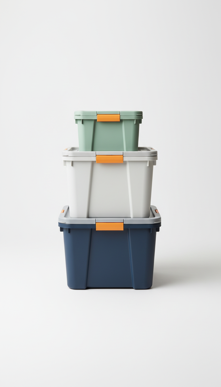 Stacked Set of Three Nested Totes